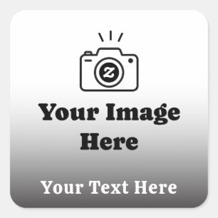 Upload Your Favourite Photo and Text Square Sticker