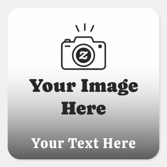Upload Your Favourite Photo and Text Square Sticker (Front)