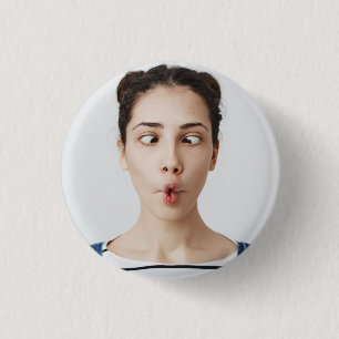 Upload Your Funny Face Photo Selfie 3 Cm Round Badge