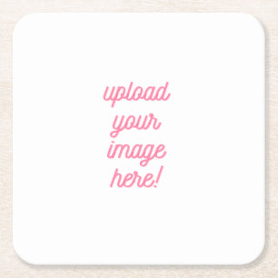 Upload Your Image or logo here Customisable Square Paper Coaster