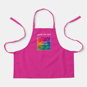 Upload Your Image Photo Here Add Text Or Name Pink Apron