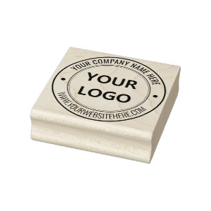 Upload Your Logo Add Text Info Round Rubber Stamp