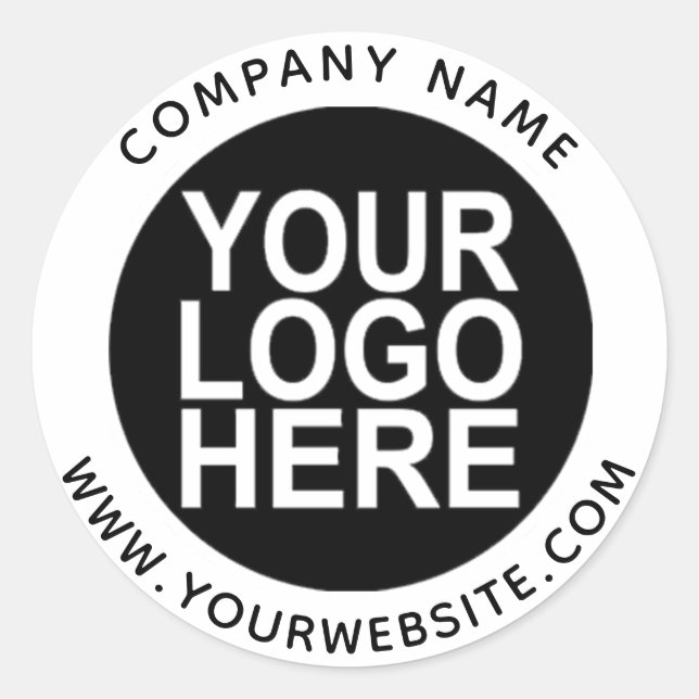 Upload Your Logo and Company Logo Classic Round Sticker (Front)