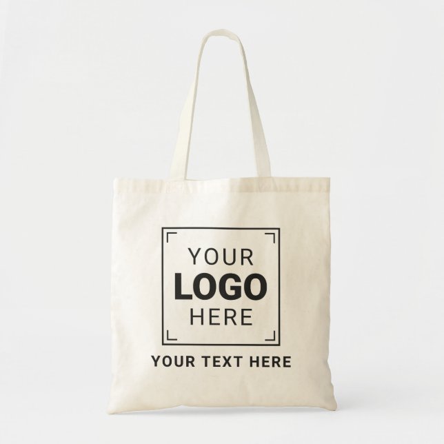 Upload Your Logo and Custom Message Tote Bag (Front)
