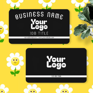 Upload Your Logo   Black & White (editable) Business Card