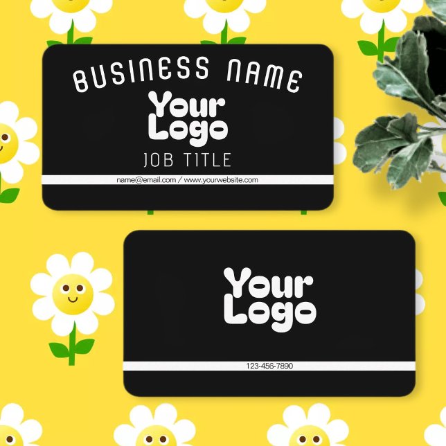 Upload Your Logo | Black & White (editable) Business Card (Creator Uploaded)