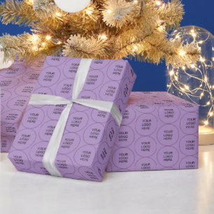Upload Your Logo Brand Elegant Purple Business Wrapping Paper