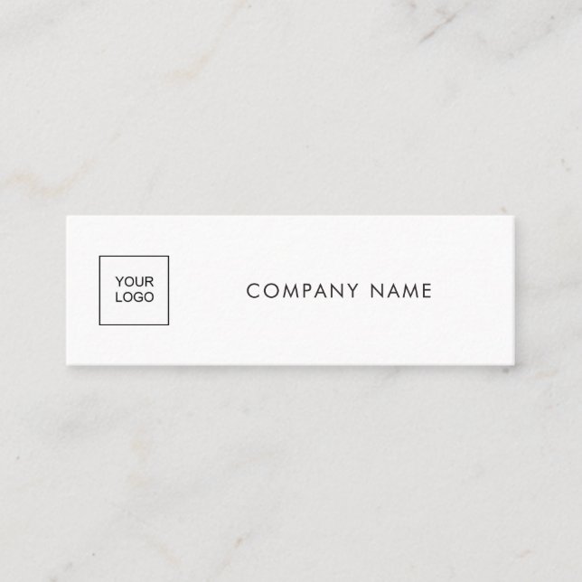 Upload Your Logo Company Modern Simple Template Mini Business Card (Front)