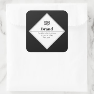 Upload Your Logo & Customisable Text Design Square Sticker