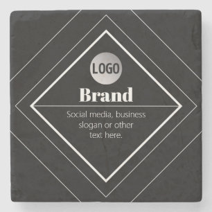 Upload Your Logo & Customisable Text Design Stone Coaster