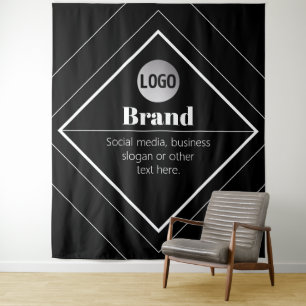 Upload Your Logo & Customisable Text Design Tapestry