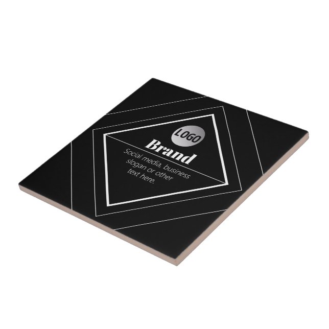 Upload Your Logo & Customisable Text Design Tile (Side)
