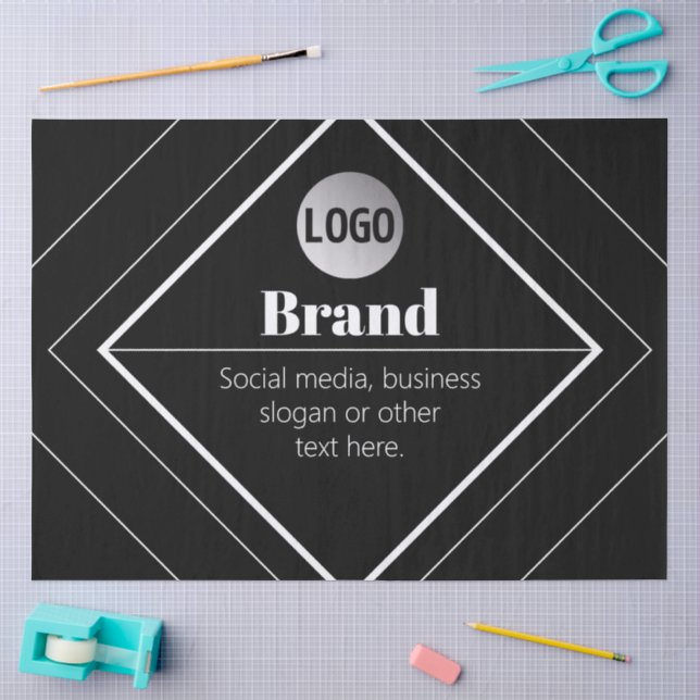 Upload Your Logo & Customisable Text Design Tissue Paper (Craft)