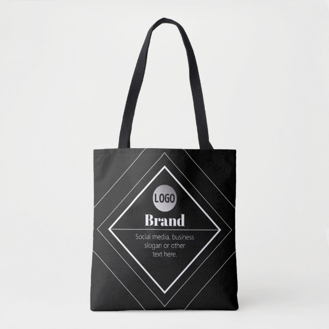 Upload Your Logo & Customisable Text Design Tote Bag (Front)