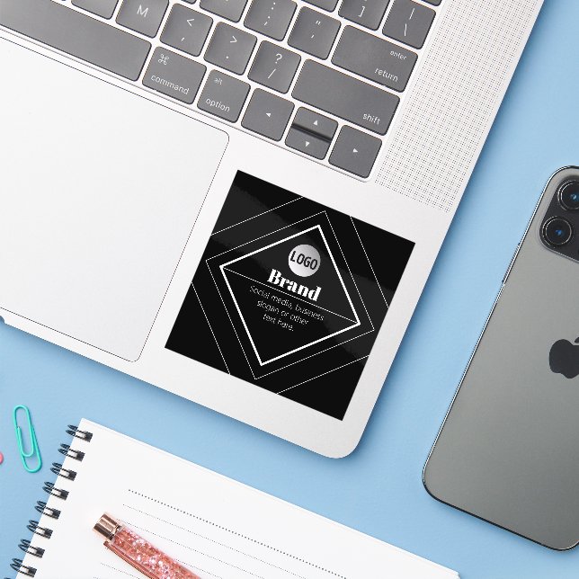Upload Your Logo & Customizable Text Design (Laptop w/ iPhone)