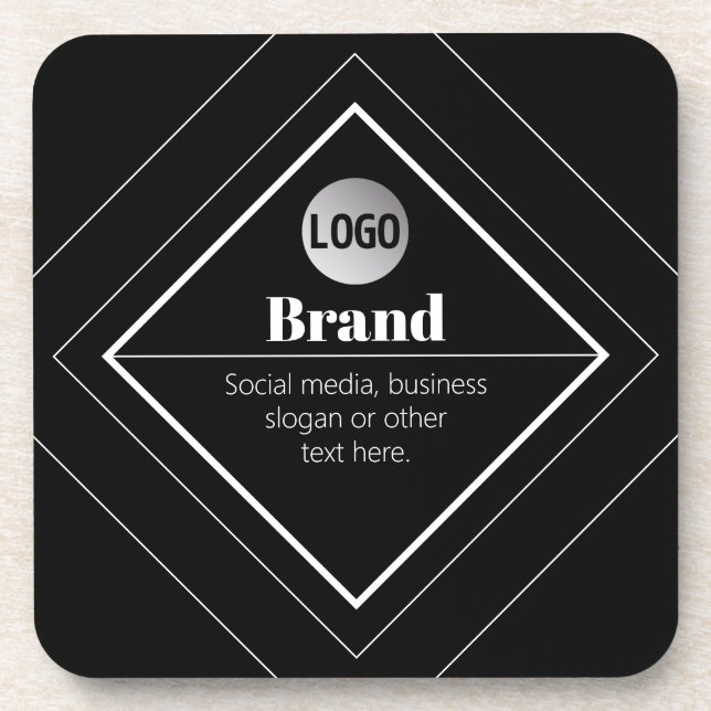 Upload Your Logo & Customizable Text Design Coaster (Front)