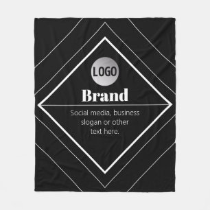 Upload Your Logo & Customizable Text Design Fleece Blanket