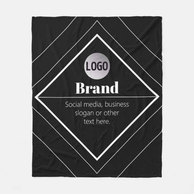 Upload Your Logo & Customizable Text Design Fleece Blanket (Front)