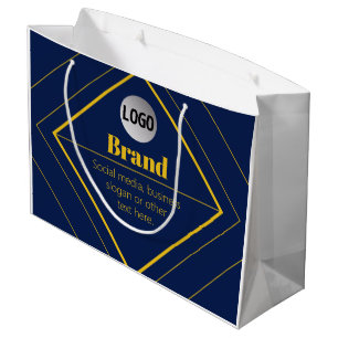 Upload Your Logo & Customizable Text Design Large Gift Bag