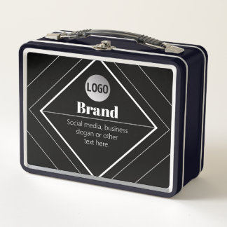 Upload Your Logo & Customizable Text Design Metal Lunch Box
