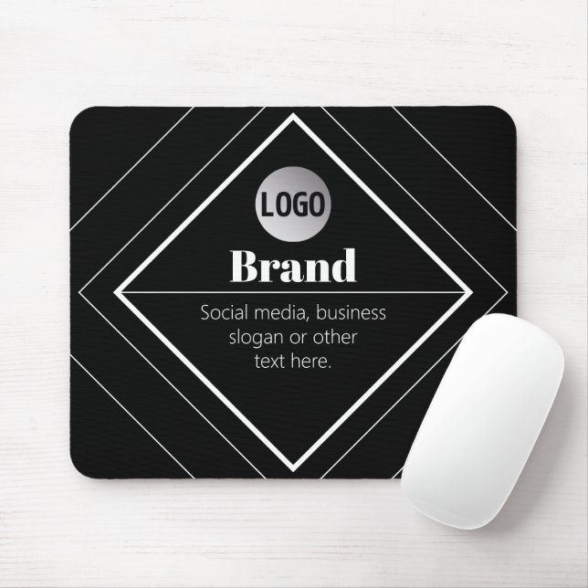 Upload Your Logo & Customizable Text Design Mouse Mat (With Mouse)
