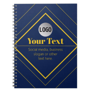 Upload Your Logo & Customizable Text Design Notebook