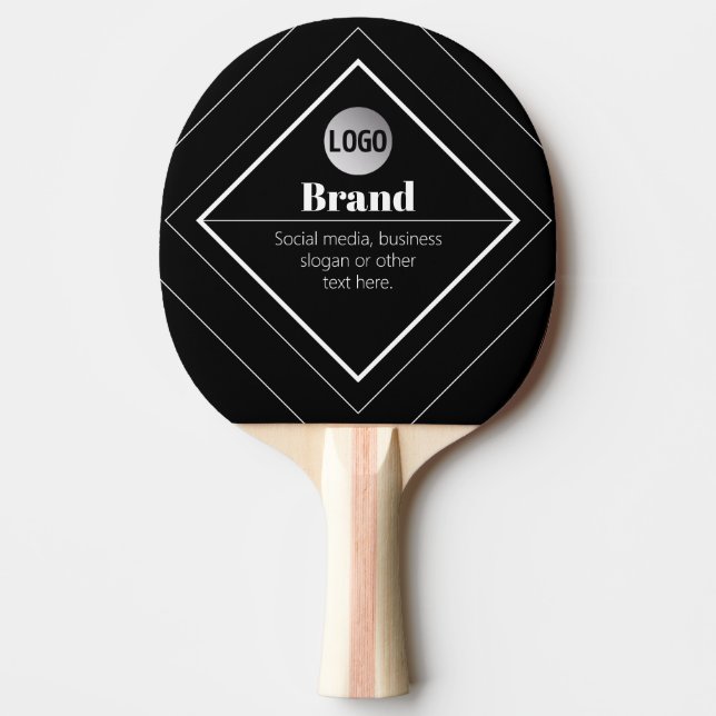 Upload Your Logo & Customizable Text Design Ping Pong Paddle (Front)