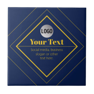 Upload Your Logo & Customizable Text Design Tile