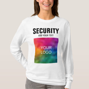 Upload Your Logo Here Womens Long Sleeve Security T-Shirt