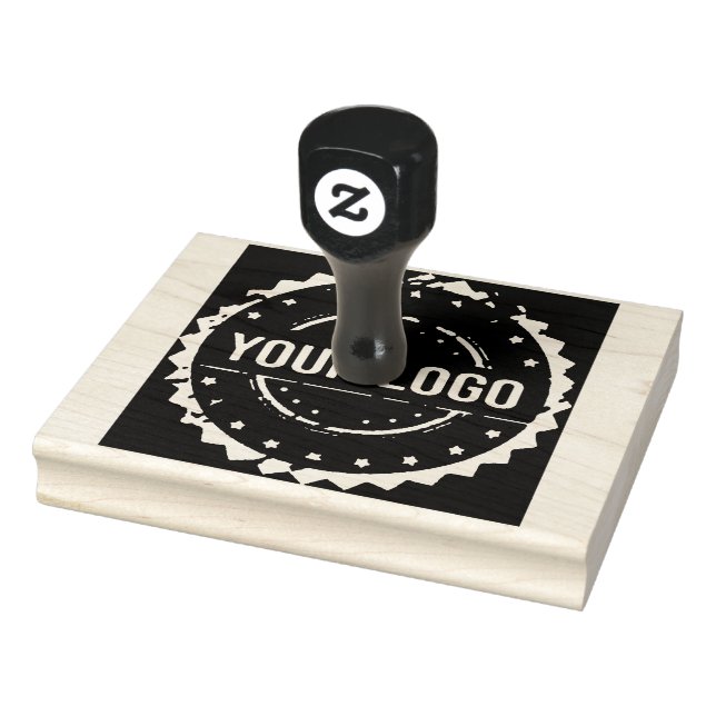Upload Your Logo, Large Round Business Logo Rubber Rubber Stamp (Stamp)