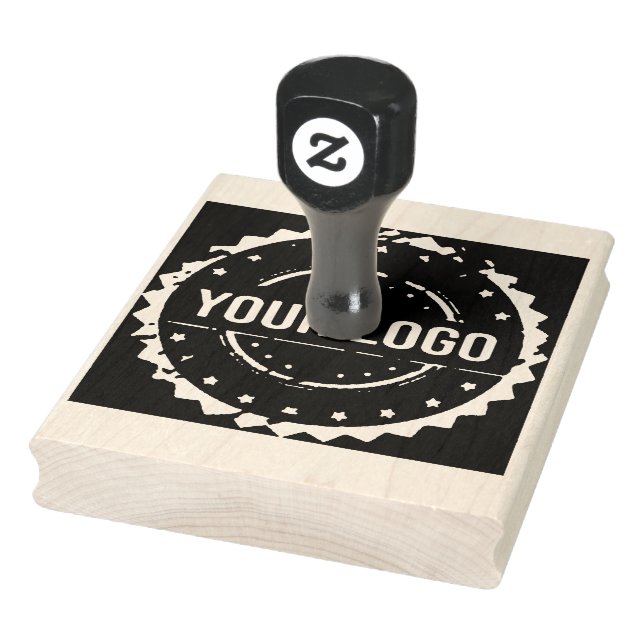 Upload Your Logo, Large Round Business Logo Rubber Stamp (Stamp)