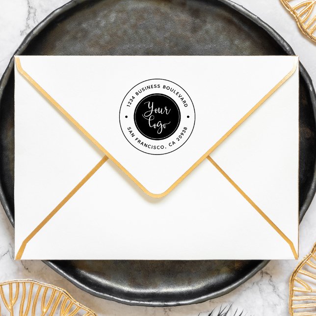 Upload Your Logo | Modern Company Return Address Rubber Stamp (Creator Uploaded)