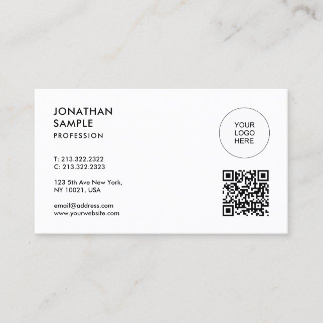 Upload Your Logo Modern Elegant Professional Business Card (Front)