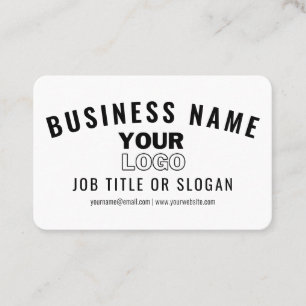 Upload Your Logo   Modern White & Black (editable) Business Card