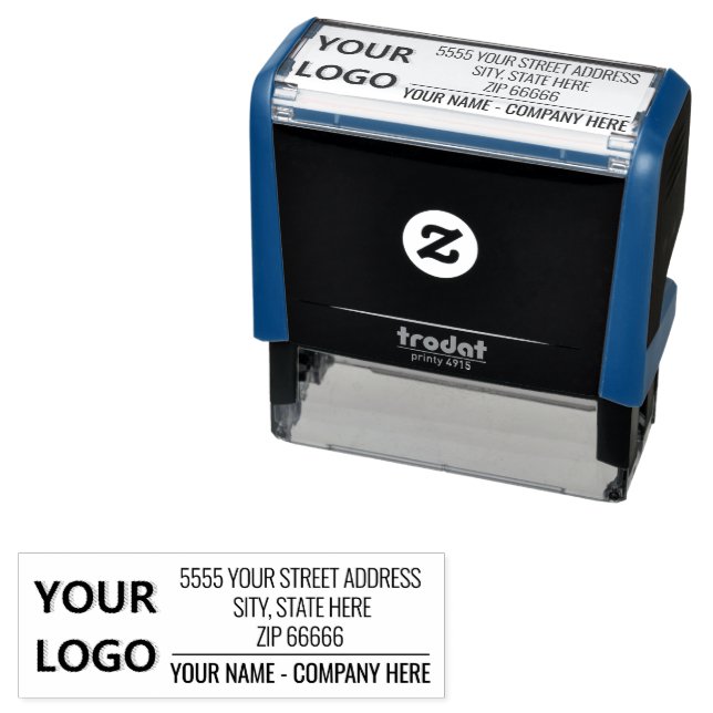 Upload Your Logo or Photo Address Stamp Example (In Situ)