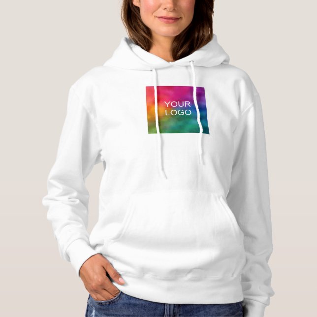 Upload Your Logo Photo Womens Double Sided Print Hoodie (Front)