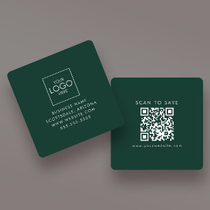 Upload Your Logo QR Code Generator Custom Modern Square Business Card