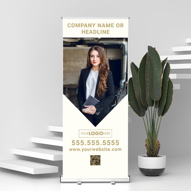Upload Your Logo QR Code Tradeshow Roll Up Signage Retractable Banner (Creator Uploaded)