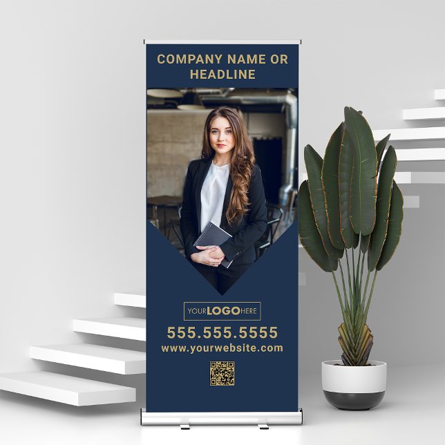 Upload Your Logo QR Code Tradeshow Roll Up Signage Retractable Banner (Creator Uploaded)