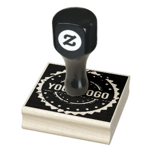 Upload Your Logo, Square Round Business Logo Rubber Stamp