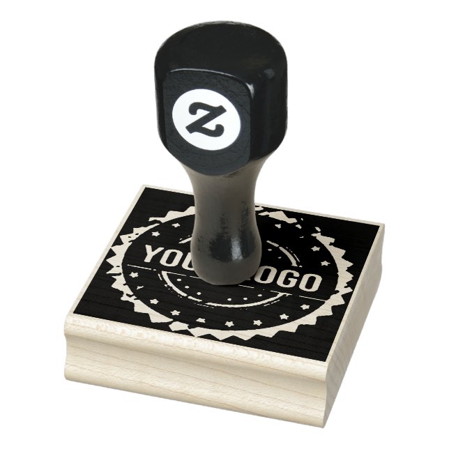 Upload Your Logo, Square Round Business Logo Rubber Stamp (Stamp)