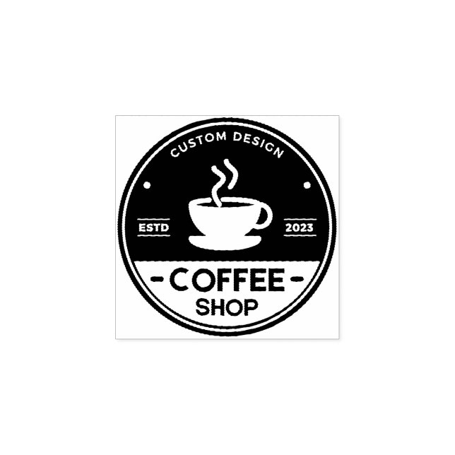 Upload Your Logo, Square Round Business Logo Rubber Stamp (Imprint)