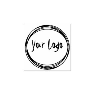 Upload Your Logo,Square Round Business Logo Rubber Stamp