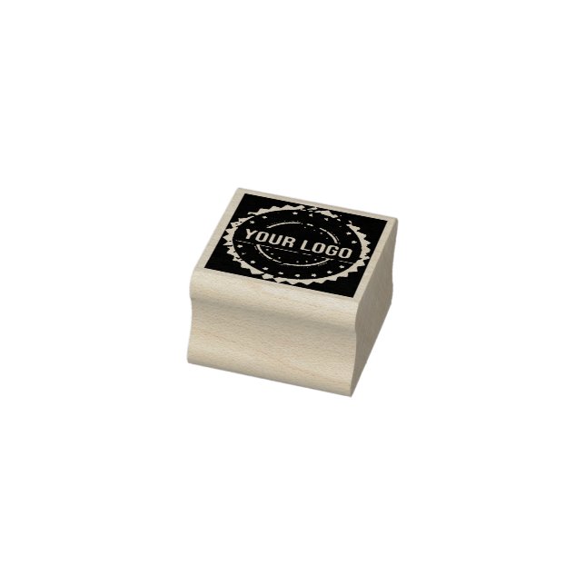 Upload Your Logo, Square Round Business Logo Rubber Stamp (Stamp)