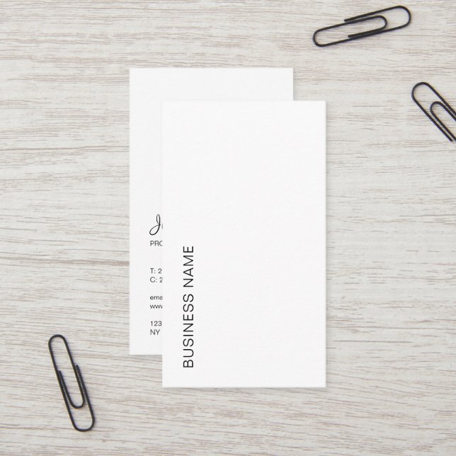 Upload Your Logo Vertical Typography Modern Business Card (Front/Back In Situ)