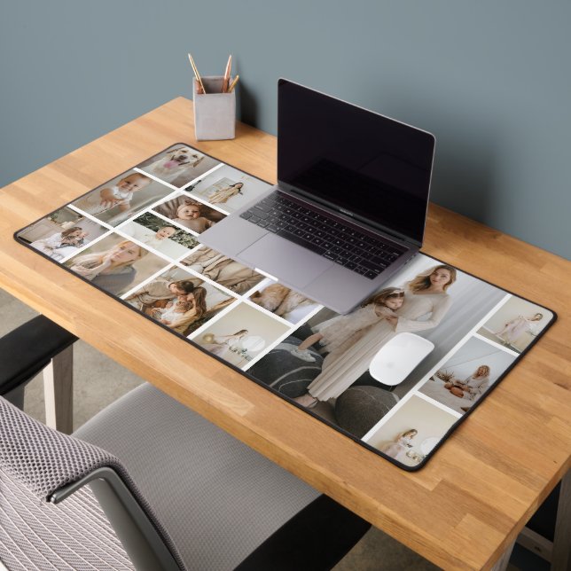 Upload Your Own 17 Photographs Personalised Desk Mat (Office 2)