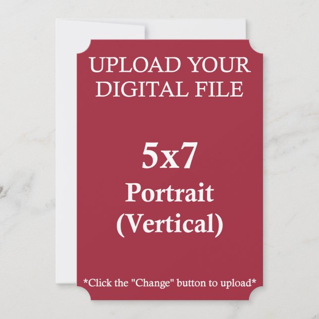 Upload Your Own 5 x 7 Design with Ticket Edges (Front)