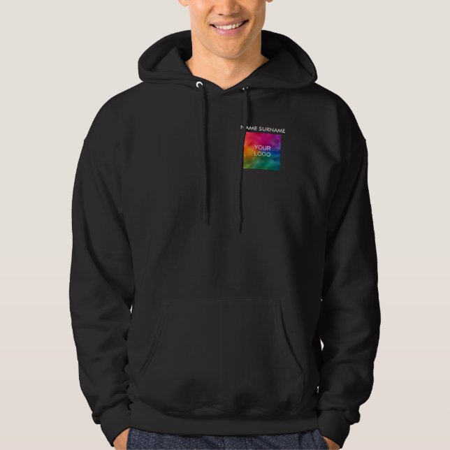 Upload Your Own Business Logo or Photo to Mens Hoodie (Front)