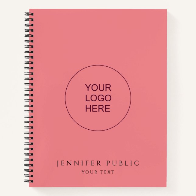 Upload Your Own Company Logo Text Here Notebook (Front)