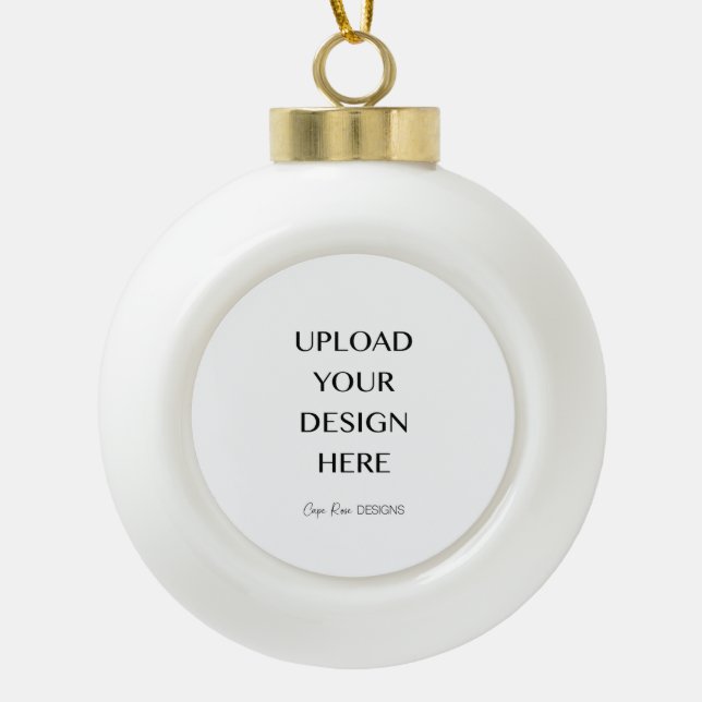 Upload Your Own Design Ceramic Ball Christmas Ornament (Front)